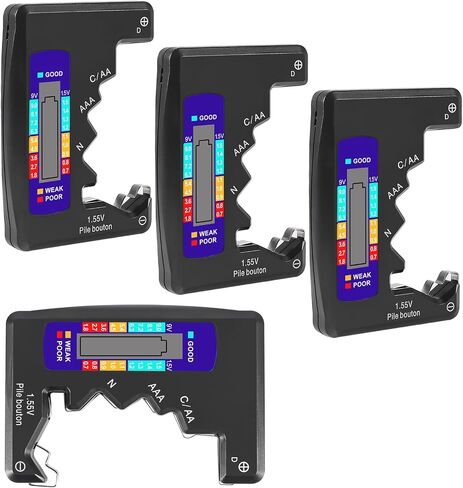 2PACK BT-886 جهاز اختبار البطارية فاحص البطارية للبطارية C D 9V AA AAA 1.5V - أسود in Kuwait