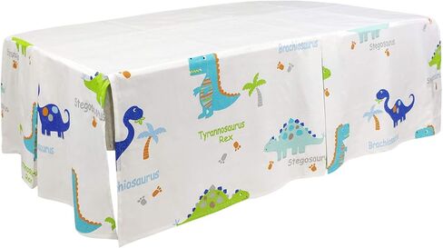 ستارة نافذة براندريم بيبي ديناصور للأطفال/حديثي الولادة/الرضع، ستارة بيضاء زرقاء معالجة بتصميم ديناصور ديكور حضانة للأولاد، 100% قطن in Kuwait