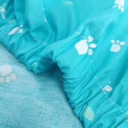 ستارة نافذة براندريم بيبي ديناصور للأطفال/حديثي الولادة/الرضع، ستارة بيضاء زرقاء معالجة بتصميم ديناصور ديكور حضانة للأولاد، 100% قطن in Kuwait