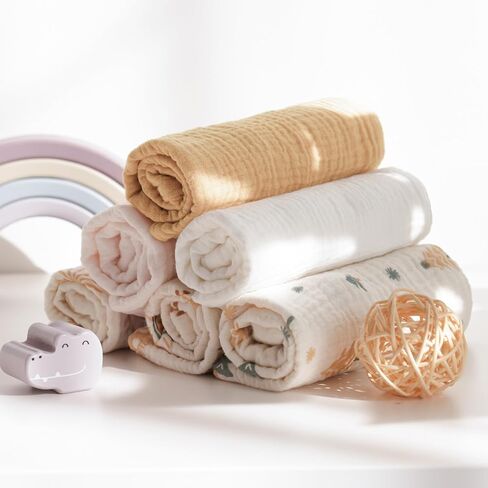 6 عبوات من مناشف الأطفال من الموسلين، مناشف غسيل فائقة النعومة للجنسين حديثي الولادة والأطفال، مناشف حمام للأطفال ماصة لجسم الوجه in Kuwait