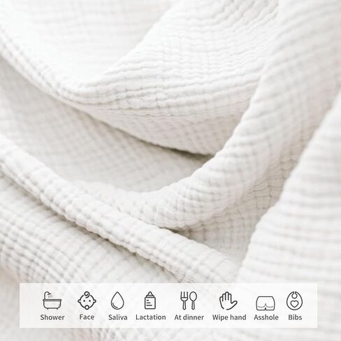6 عبوات من مناشف الأطفال من الموسلين، مناشف غسيل فائقة النعومة للجنسين حديثي الولادة والأطفال، مناشف حمام للأطفال ماصة لجسم الوجه in Kuwait