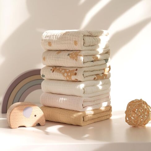 6 عبوات من مناشف الأطفال من الموسلين، مناشف غسيل فائقة النعومة للجنسين حديثي الولادة والأطفال، مناشف حمام للأطفال ماصة لجسم الوجه in Kuwait