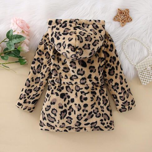 Toddler Baby Girl Flannel Long Sleeve Dress Coat Contrast Hoodie Jacket Patchwork Plaid Coat With Belt Fall Outerwear in Saudi Arabia
