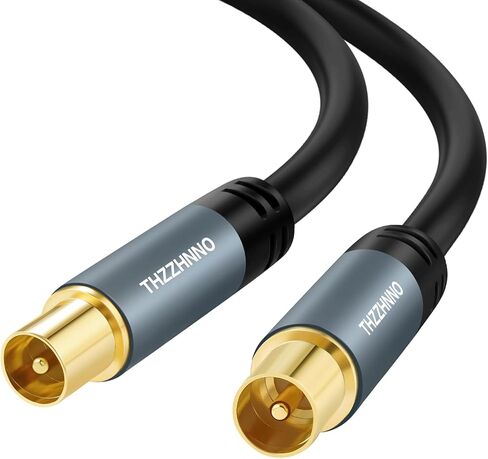 TV Aerial RG6 Coaxial Cable 6.6FT, Gold Plated Male to Male Coax Cable for HDTV, CATV, DVB-T2/C/S, Cable Modem, Radio, Satellite Receivers in Saudi Arabia