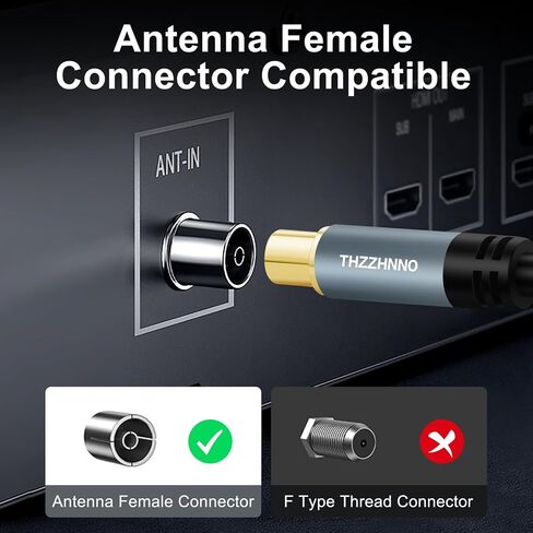 TV Aerial RG6 Coaxial Cable 6.6FT, Gold Plated Male to Male Coax Cable for HDTV, CATV, DVB-T2/C/S, Cable Modem, Radio, Satellite Receivers in Saudi Arabia