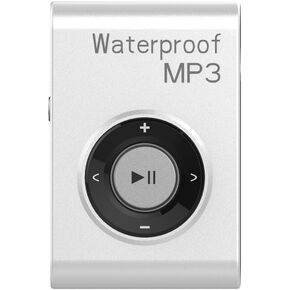 Waterproof MP3 Player for Swimming Diving Sports with Swimming Headphones, Built-in 8GB Memory Support Lossless Audio Format and Shuffle Feature (White)