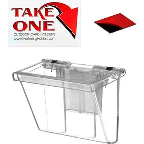 Marketing Holders Vehicle Business Card Bin Magnetic with Lid Holds 3.5" x 2" Contact Information Cards Smooth Metal Surface Mount Box Clear Plastic On The Go Advertising Caddy