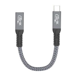 كابل الزاوية اليمنى Thunderbolt 4 (ذكر إلى ذكر)، USB 4 النوع C 40 جيجابت في الثانية، يدعم PD 240 وات/8K@60 هرتز، Thunderbolt 3/USB4، M3/M2 MacBook Pro، iPhone 15Pro/15Pro Max