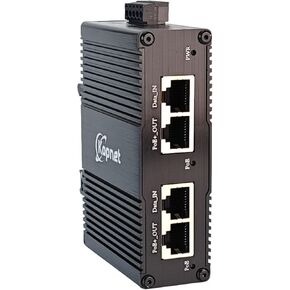 Industrial 2ch PoE Injector Gigabit 90W PoE++ Injector IEEE 802.3bt POE Plus Adapter Hardened 2 Ports 48V POE Midspan Power Over Ethernet with 12-56V DC 24~48V AC Input DIN Rail Mount