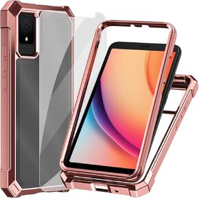 Ailiber for TCL K11 Case, TCL K11 T432W Case with Screen Protector, Dual Layer Shockproof Bumper, Clear Transparent Anti Yellowing, Military Grade Protection Cell Phone Cover-Black