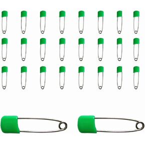 60 PCS Diaper Pins Baby Safety Pins - 2.2 Inch Plastic Head Cloth Diaper Pins with Locking Closures, Stainless Steel Nappy Pins Set (Orange)
