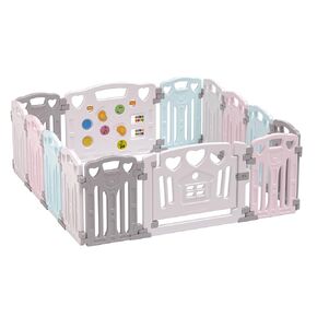 Baby Playpen Kids Activity Centre Safety Play Yard Home Indoor Outdoor New Pen (Multicolour) (White) (multicolour12)