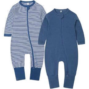 BeiVSlley Baby Boy Girl Romper Onesie Cotton Long Sleeve Zipper Bebé Jumpsuit Infant Solid Stripe One-Piece Outfits Clothes