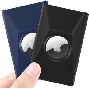 for Apple Airtag Wallet Holder 2 Pack,Ultra Thin Card Case for Apple Airtag, Air Tag Card Holder for Purse, Handbag, Backpack Wallet, Clutch Bag (Black+Navy)