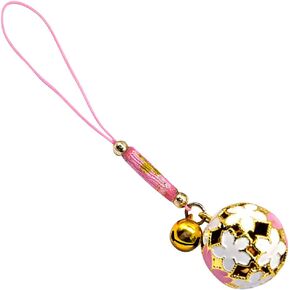 Hemobllo Bell Phone Charm - Cherry Blossom Bell Ornament Cell Phone Strap Charm Japanese Keychain Jingle Bell Charm Cute Phone Pendant Sakura Bell Decoration Bag Pendant