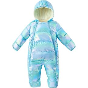 uideazone Baby Boys Girls Winter Snowsuit Newborn Hooded Romper Infant Jumpsuit Coat Toddler Clothes 3-24M