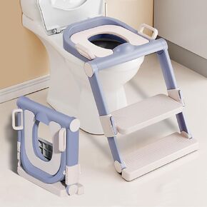 Portable Potty Training Seat Toilet Training Seat for Toddlers, Adjustable Potty Training Toilet Seat for Toddler with Steps, Foldable Potty Seat Toddler Toilet Seat Baby Toilet Seat