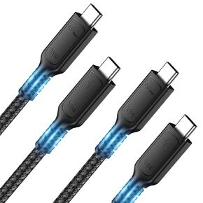 USB 4 Cable for Thunderbolt 4 Cable 3.3ft 2 Pack, 40Gbps 240W USB C to USB C Cable Support Single 8K/Dual 4K Video, Compatible with Thunderbolt 4/3, USB C, USB 4, Docking Station, SSD, Hub and More