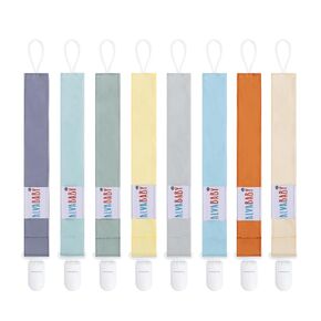 ALVABABY Halloween Pacifier Clips for Neutral Boys Girls 8 Packs Pacifier Binky Paci Holder Leashes for Most Pacifier,Binkie Styles,Baby Teethers,Toys 8DBP05