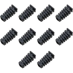 10PCS Black 7mm Strain Relief Boots PVC Cord Protector Cover Sleeve