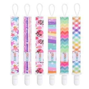 ALVABABY Halloween Pacifier Clips for Neutral Boys Girls 8 Packs Pacifier Binky Paci Holder Leashes for Most Pacifier,Binkie Styles,Baby Teethers,Toys 8DBP05
