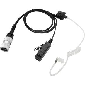 Walkie Talkie Headset Earphone Acoustic Tube Earpiece Suveillance Headphone with Ptt Mic Compatible for Harris PRC152 Radio