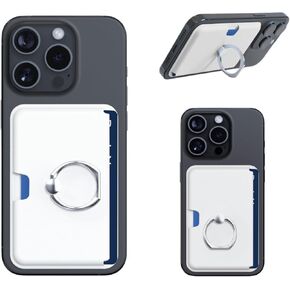 Magnetic Phone Wallet with Ring Holder, Sidepush Mag-Safe Card Holder with 360 Degree Adjustable Ring Stand Compatible with iPhone 15/14/13/12 and Pro/ProMax Series