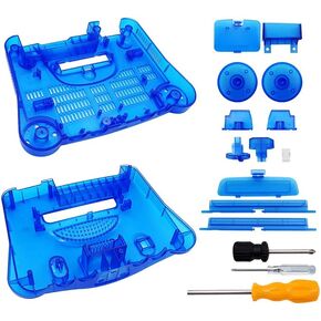 NORMICHIC N64 Protective Shell Case Replacement for Nintendo 64 Game Console, Translucent Housing Cover Game Accessories (TRANSPARENT BLUE)