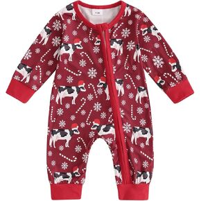 FIOMVA Western Baby Girl Clothes Newborn Cowgirl Outfit Infant Boy Highland Cow Print Jumpsuit Fall Winter Cowboy Outfits