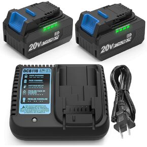ANTRobut 2Pack 6.5Ah Replacement for Dewalt 20V MAX Battery and Charger, with DCB118 20V Charger