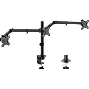 Triple Monitor Desk Mount,Three Monitors Stand Fits 3 Screens up to 32 inch,Load Bearing 17.6 lbs Per Arm,Fully Adjustable,Clamp & Grommet Mount,VESA Mount 75x75/100x100mm