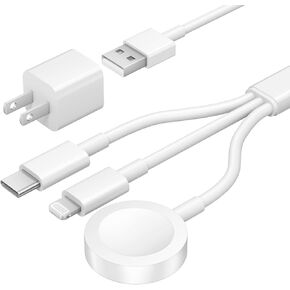 Charger for Apple Watch Charger [Apple MFi Certified] 3 in 1 Multi Chargers Cable with USB C Charger iWatch Charger Cord for Apple iWatch Series Ultra2/SE/10/9/8/7/6/5/4