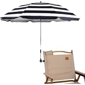 Chair Umbrellas with Universal Adjustable Clamp,Clip on Parasol Sun Shade for Patio Beach Wheelchairs Golf Carts