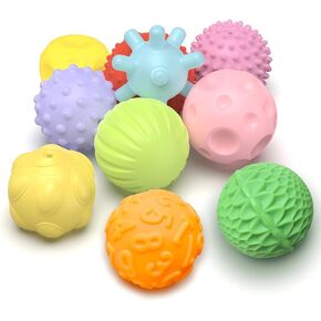 Sensory Balls, Small Balls Infant Toys for 36 Months, Soft Balls for Toddlers 3+, Bathtub Toys for Baby Boys Girls, Rich Colors and Soft Resilience Balls Gift Set
