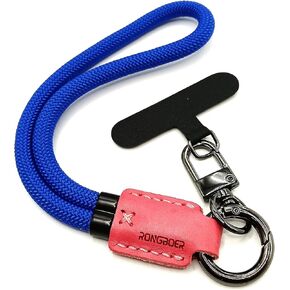 Handmade Cowhide Leather Phone Wrist Strap,Universal Adjustable Key Lanyard,Stylish Wristlet Keychains for Women&Men
