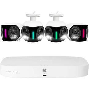 Lorex Fusion 4K 8MP 16 Camera Capable (8 Wired & 8 Wi-Fi) 2TB NVR System w/ 4 IP Dual Lens Cameras-Smart Security Lighting, Motion Detection, 180° Panoramic View, Color Night Vision, 2-Way Talk,IP67
