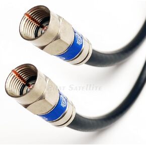 200ft Weather Seal Quad Shield Outdoor 3GHZ RG-6 Coaxial Cable 75 Ohm (Satellite TV or Broadband Internet) Anti Corrosion Brass Connector RG6 Fittings Assembled in USA by PHAT SATELLITE INTL