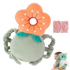 Baby Head Protector Backpack for Crawling & Walking Adjustable Safety Toddler Head Protection with Knee Pads (Style B)