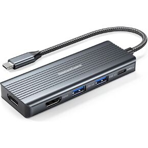 USB C to HDMI, Dual Monitor Adapter, DockteckExpand 5 in 1 USB C Adapter with 2 HDMI 4K, 2 USB 3.0, PD 100W Charging, USB C to MultiPort Adapter for Dell, HP, MacBook and Type C Devices