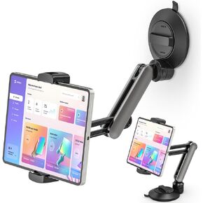 Tablet Mount for Car Truck, 360° Rotatable iPad Car Mount for Dashboard Windshield with Suction for iPad Pro 12.9/Air/Mini, iPhone 15/14 and All 4.7-12.9 Inch Tablets
