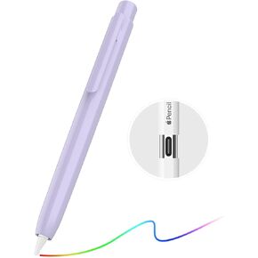 TiMOVO Holder Case for Apple Pencil (USB-C), Retractable Protective Pencil Cover Sleeve with Sturdy Clip Compatible with Apple Pencil (USB-C) Accessories 2023, Watermelon Red