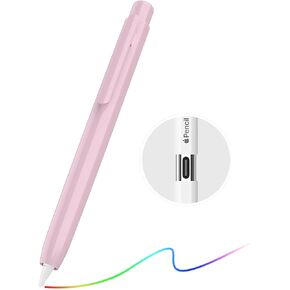 TiMOVO Holder Case for Apple Pencil (USB-C), Retractable Protective Pencil Cover Sleeve with Sturdy Clip Compatible with Apple Pencil (USB-C) Accessories 2023, Watermelon Red