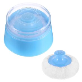 Baby Body Cosmetic Powder Puff and Container Face Body Powder Dispenser Dusting Loose Powder Case Large Fluffy Powder Puff for Travel Home Baby Kid Adult Bath(Pink)