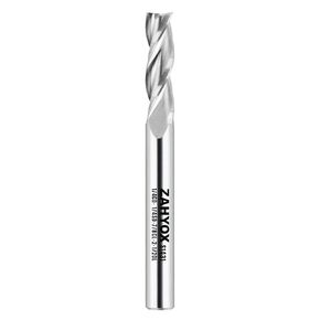 3-Flute Upcut Spiral CNC Bit, 1/4" Shank Solid Carbide Router Bit, 1/4" CD - 1/4" SD - 7/8" CL - 2-1/2" OL, CNC Router Bits, CNC End Mill