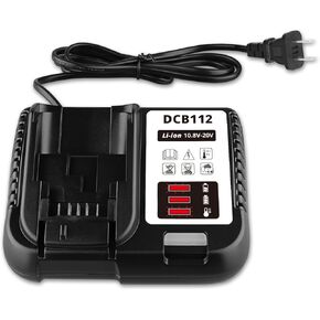 DCB112 Rapid Charger Repalcement for Dewalt Battery and Charger 20V Max Battery DCB120 DCB200 DCB201 DCB107 Compatible with Dewalt 20v Max Battery and Charger Combo 12V-20V Lithium-Ion Batteries