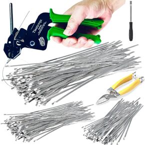 Cable Tie Gun Kit, Specialized Tool For Tightening And Cutting Stainless Steel Cable Ties, Comes With 150 Pieces Of Uv-Resistant Heavy-Duty Metal zip Ties And Industrial Scissors.