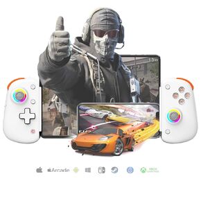 وحدة تحكم لاسلكية لأجهزة iPad مقاس 12.9 بوصة، والكمبيوتر اللوحي، وiOS/Android/PC/Switch/PS4، و7 ألوان RGB، ولعبة Mobile Cloud، والبث على وحدة تحكم Xbox، وiPhone 13+، والتشغيل المباشر، وعصا التحكم بتأثيرات Hall مع مشغل خطي