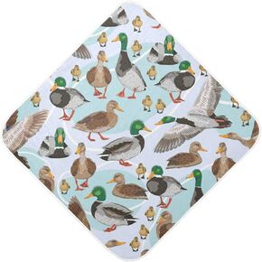 Pigsaly Cute Mallard Ducks Hooded Baby Towel Farmhouse Animals Baby Bath Towel Unisex Toddlers Hooded Towels Cotton Boy Washcloths Girl Shower Towel for Infant Newborn 35 x 35 in