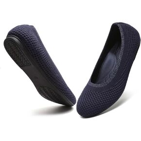 Women's Ballet Flats Classic Dressy Shoes Comfortable Foldable Walking Work Shoes with Arch Support