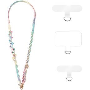 PINKPIN Adjustable Phone Lanyard with 3¡ÁPhone Tether Patches, Cellphone Crossbody Chain Compatible with Most Smartphones